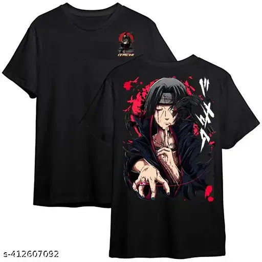 Naruto Itachi Uchiha 100% cotton t-shirt, short sleeves, printed with Itachi's Susanoo design