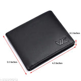 Black genuine leather men's wallet with RFID protection, features two compartments