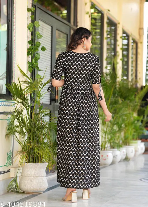 Golden rayon tiered kurti, maroon with traditional charm, three-quarter sleeves