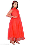 Modern stylish net gown for kids, sleeveless solid pattern dress, fancy kid's wear in sizes 3-4, 4-5, 5-6, 6-7 years, made in India