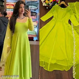 Classic retro georgette gown, solid pattern, three-quarter sleeve length for women's fashion, size XS (34in bust, 28in waist, 50in length, 13in shoulder)