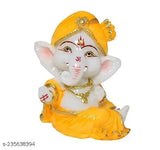 Yellow poly marble Mini Ganesha statue for car dashboard, detailed craft work, perfect Feng Shui gift