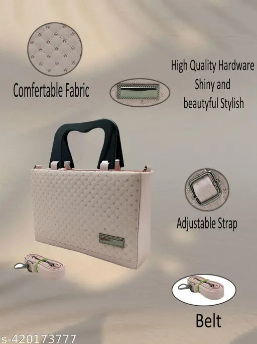 Free size polyester sling bag, self-design net, reptile texture, multiple compartments, adjustable strap. Made in India