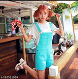 Stylish denim dungaree tee - long-sleeved checkered, 2N, Indian-made fashion