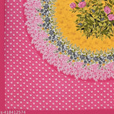 Cotton Jaipuri single bedsheet, ethnic motifs, fine quality flat sheet for summer use