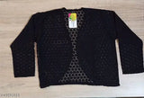 Black women's premium net shrug (OS), XS-XXL sizes, 18in bust, 17in length