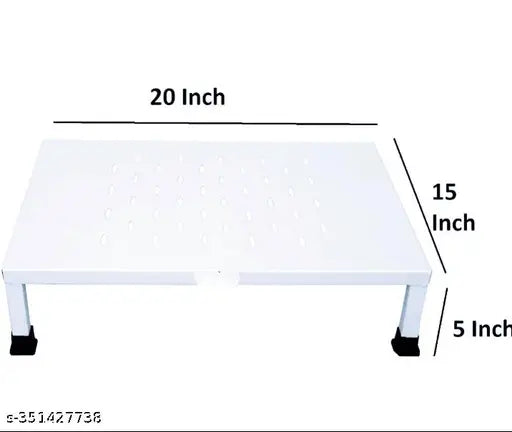 White stainless steel microwave oven stand, high-grade enamel finish for kitchen
