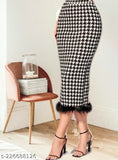 Casual modern women's polyester western skirts, printed net design, versatile sizes from 26in-36in