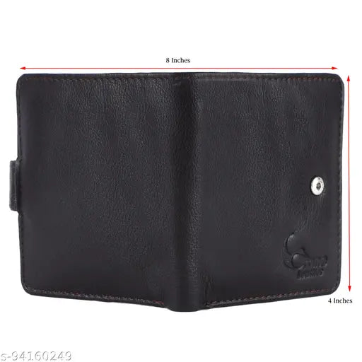 Brown leather men's wallet, high-quality classic design with 8 card slots, genuine leather, Indian origin