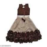 Poly silk and net kids lehenga, embroidered ribbon work, 18-8 year sizes available