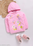 Pink cotton sweatshirt with Mimino girls allover print - long sleeves for kids aged 3-4 years, India origin
