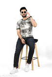 Men's graphic round polyester t-shirt, printed design on short sleeves - DHARNATH CREATION, India