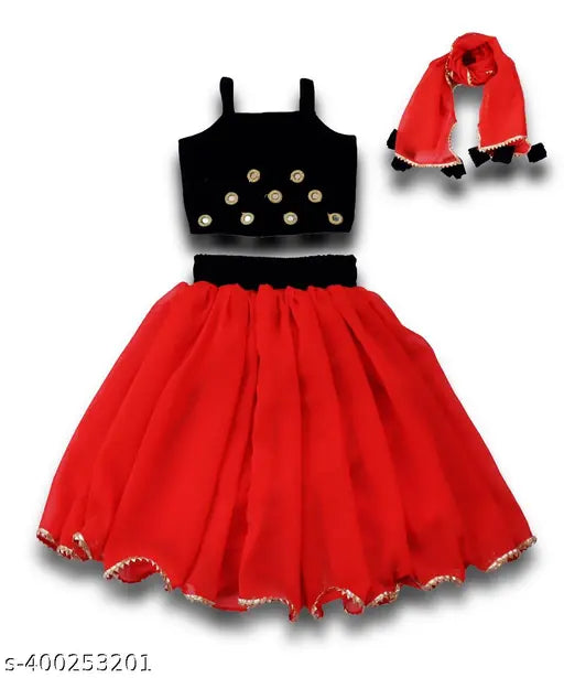 Embellished Georgette lehenga Choli for 4-5 years old, Indian ethnic wear for special occasions