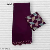Wine Georgette Aarco cut work saree with separate blouse, intricate design, perfect for Diwali or parties
