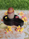 Natural multi-colored Narmada Stone Shivling, 15 inch tall with 3 inch base, ideal for home pooja