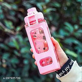 White, eco-friendly water bottle with straw and bear design (700 ml), promoting sustainable habits for kids