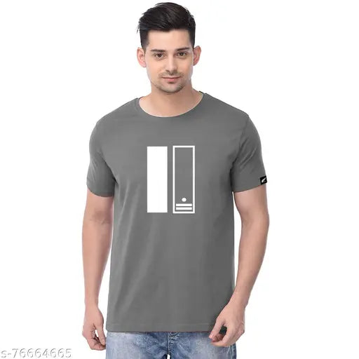 Stylish cotton short sleeve men's t-shirts, printed with glamorous design, ideal for casual wear & workouts. (M: 38in/27in, L: 40in/28in, XL: 42in/29in, XXL: 44in/30in) Origin: India