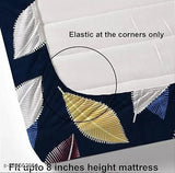 Cotton superfine double bed fitted bedsheet with two botanical pillow covers, ideal for summer adult use
