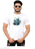 Trendy glamorous men's poly blend short sleeve t-shirt, printed with vivid design. Size M (38in chest, 26in length)