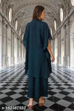 Georgette women's kurta set with palazzos, solid color, short sleeves. India-made fashion for S, M, L, XL, XXL