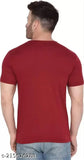 Cotton blend v-neck men's t-shirt, solid pattern, short sleeves, size S (38in), made in India