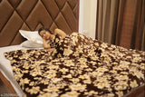 Lightweight Microfiber Coffeeflower Double AC Blanket - Soft, hypoallergenic, 100% microfibre, machine-stitched floral pattern