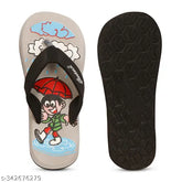 Trading kid rubber slippers and flip flops, printed net design, cartoon character pattern, premium quality, washable, lightweight, durable on surfaces, from Anshul Enterprises, India