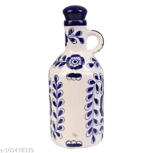 Ink blue and white ceramic oil dispenser (1L x 2), perfect for kitchen oil storage and table upgrades