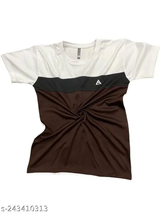 Lycra men's trendy T-shirt by HAKSH LIFESTYLE, short sleeves with printed net design. Perfect for casual wear with khakis or jeans