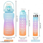 Multicolor motivational water bottle, pack of 3 with leak-proof design and BIS/ISI certification, ideal for fitness and inspiration