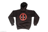 Boys black cotton blend sweatshirt & hoodie, solid design for growing boys, size 6-14 years, India origin