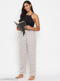 Cotton printed maxi length lounge pants combo for women, relaxed fit with side pocket, India origin