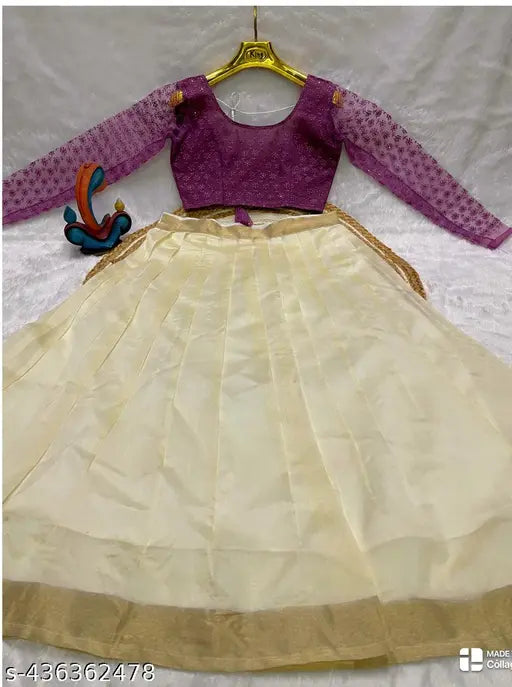 Pink net and silk choli with embroidery, introducing new designer Pattupavada Set MD-126