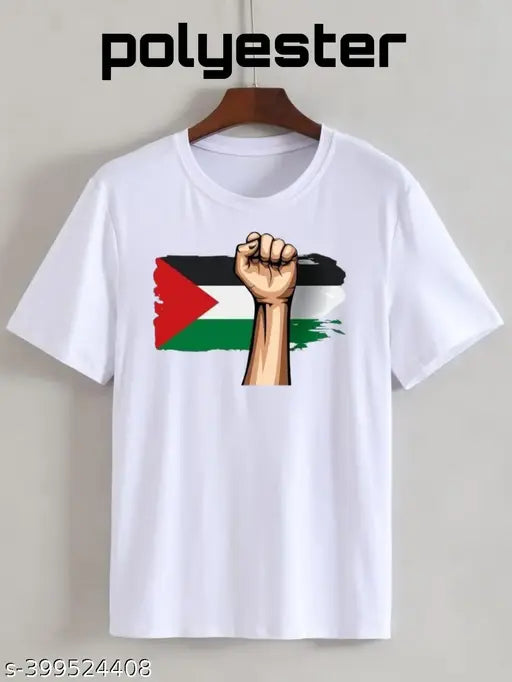 Polyester I love Palestine t-shirt with short sleeves, printed design