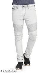 Light grey skinny denim jeans, solid pattern, size 32 (India origin)