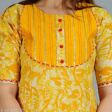 Cotton short-sleeved printed kurti by Alisha Drishya, Indian traditional wear