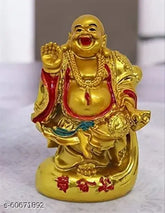 Poly resin Laughing Buddha good luck charm, Indian-made figurine offering blessings and good fortune