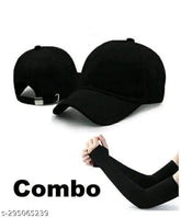 Solid cotton baseball cap & gloves combo - India, on-size pair