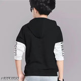 Kids boys hooded printed pure cotton t-shirt, long sleeves, various sizes from 2-16 years, India origin
