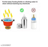 Stainless steel baby feeding bottle, 250ML capacity, blue cover - kid's sipper from ECOM FASHION HUB