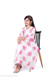 Indian ethnic print Georgette gown, long sleeves, vibrant floral design. Perfect for young girls' events." (97 characters)