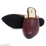Leather SCUT MULE sandals for women, stylish juttis with solid leather pattern, slip-on flats for girls and women