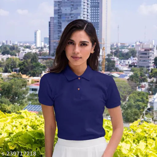 Classic polycotton unisex polo t-shirt, solid color, short sleeves, sustainable cotton, women's and girls sizes available