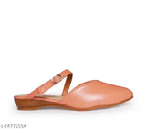 Peach synthetic leather CANVI women's slip-on sandals for casual summer use, comfortable and fashionable footwear