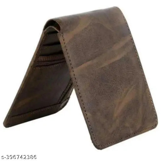Stylish PU leather wallet for men, branded Doul zipper, high-quality, durable, 2 compartments, solid color, perfect men's gift, made in India