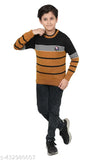 Wool striped sweater for boys, long sleeves, 7-8 years size, India origin