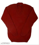 Wool short-sleeved sweater for kids (ages 2-9), trendy solid color design from India