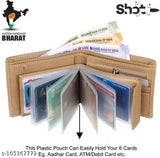 Classic world PU leather men's wallet, solid net design with 2 compartments, free size (11cm x 10cm), India origin