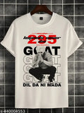 Sidhu Moosewala goat print polyester round neck t-shirt, best quality men's fashion, summer under 209 lycra
