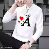 White polyester printed full sleeve t-shirt by Mavaiga, long sleeves, size S-XXL, Indian origin